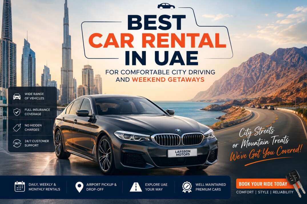 Best car rental in UAE with modern vehicles for business travel and family journeys